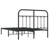 vidaXL Metal Bed Frame without Mattress with Headboard Black 120x200cm