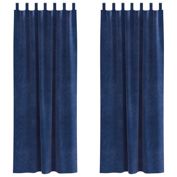 vidaXL Blackout Curtains 2 pcs Dark Blue 140 x 225 cm Velvet