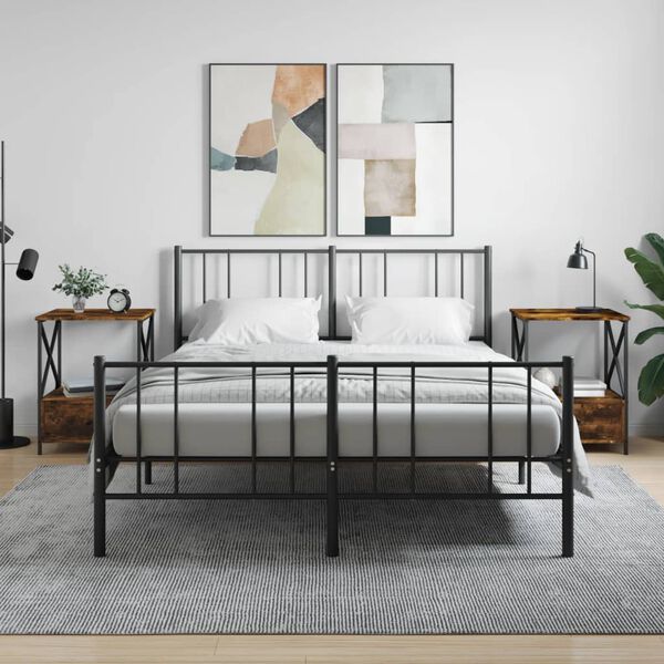 vidaXL Bedside Tables 2 pcs Smoked Oak 50x41x65 cm Engineered Wood