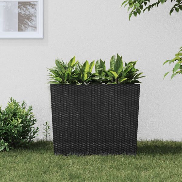 vidaXL Planter with Removable Inner Anthracite 12 / 44 L PP Rattan