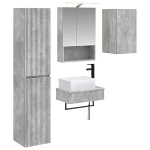 vidaXL Bathroom Furniture Set 5 pcs Concrete Grey