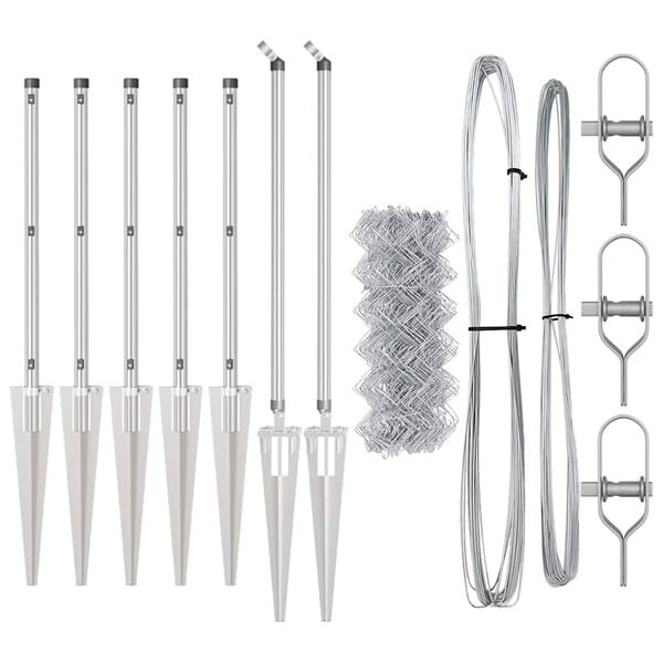 vidaXL Fence Post Silver 10 x 0.6 m (40 x 40 mm mesh) Steel