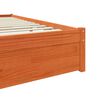 vidaXL Bed Frame Wax Brown 140 x 200 cm Solid Pine Wood