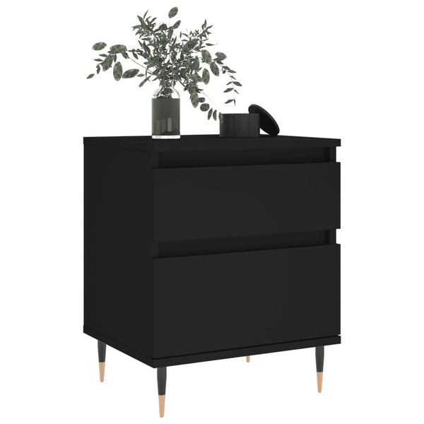 vidaXL Bedside Cabinets 2 pcs Black 40x35x50 cm Engineered Wood