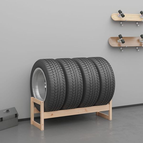vidaXL Tire Rack 120x40x40 cm Solid Wood Pine