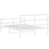 vidaXL Metal Bed Frame without Mattress with Footboard&nbsp;White 140x190cm