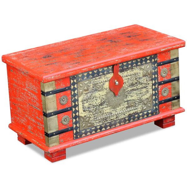 vidaXL Storage Chest Red Mango Wood 80x40x45 cm