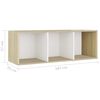 vidaXL 3 Piece TV Cabinet Set White and Sonoma Oak Engineered Wood