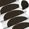 vidaXL Stair Mats Self-adhesive 5 pcs 56x17x3 cm Dark Brown Half Round