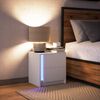 vidaXL Bedside Cabinet with LED Lights White Engineered Wood