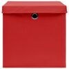 vidaXL Storage Boxes with Covers 10 pcs 28x28x28 cm Red