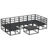 vidaXL Garden Sofa Set 7 pcs Black Aluminium