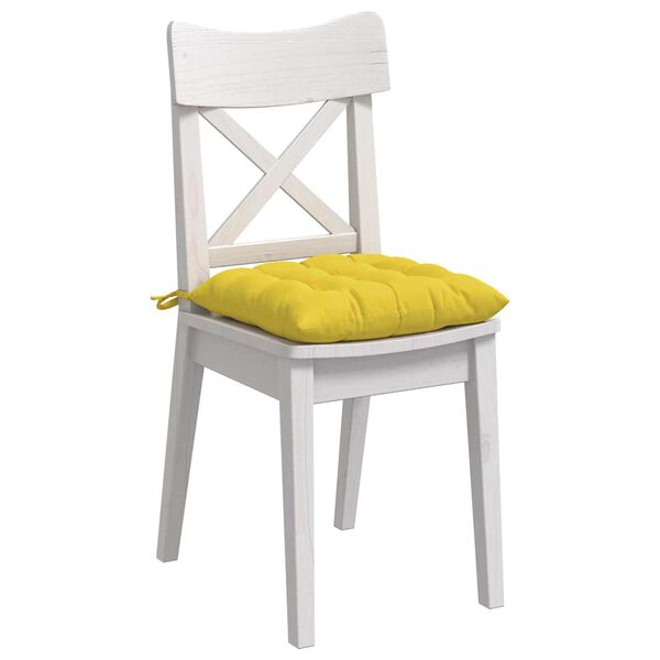 vidaXL Seat Cushions 2 pcs Light Yellow 40 x 40 x 6 cm Fabric