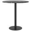 vidaXL Table Top Black Ø40x0.8 cm Tempered Glass with Marble Design