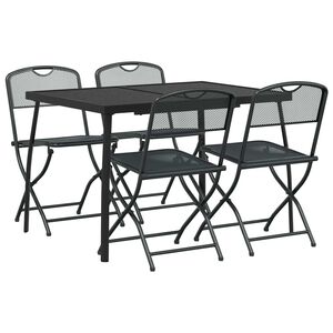 vidaXL Outdoor Furniture Set Folding 5 pcs Anthracite Iron and Steel