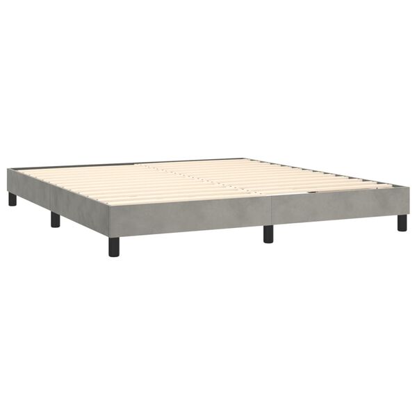 vidaXL Box Spring Bed Frame Light Grey Super King Velvet (UK/IE/FI/NO only)