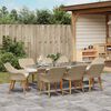 vidaXL Garden Dining Set with Cushion 9 pcs Beige Poly Rattan