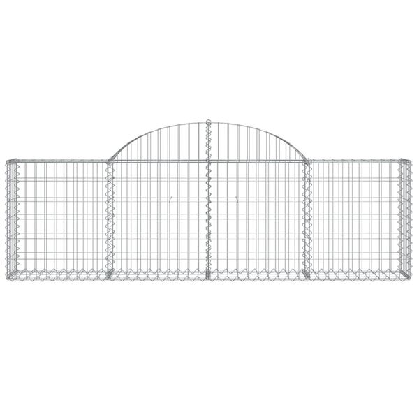 vidaXL Arched Gabion Baskets 14 pcs 200x30x60/80 cm Galvanised Iron