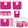 vidaXL Kids' Loft Bed with Curtains without Mattress Pink 90x190cm
