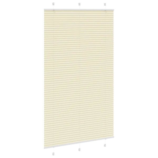 vidaXL Pleated Blind Cream 115x200 cm Fabric Width 114.4 cm Polyester