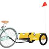 vidaXL Bike Trailer Yellow Oxford Fabric and Iron