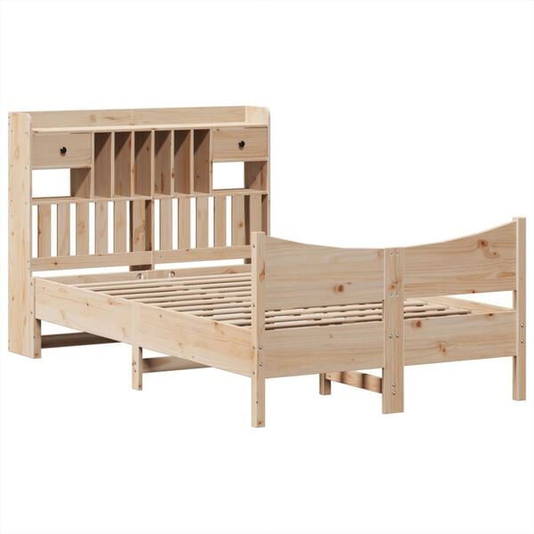 vidaXL Bed Frame without Mattress 135x190 cm Double Solid Wood Pine