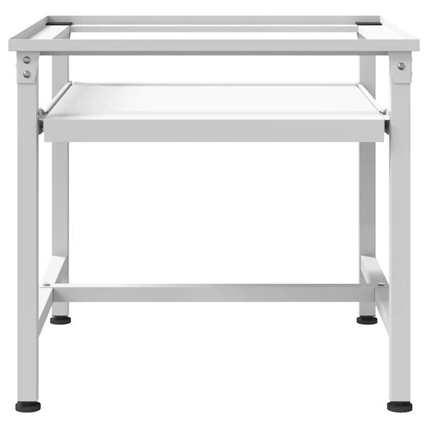 Washing Machine Pedestal with Pull-Out Shelf White