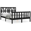 vidaXL Bed Frame without Mattress Black 140x190 cm Solid Wood Pine