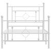 vidaXL Metal Bed Frame without Mattress with Footboard White 100x190cm
