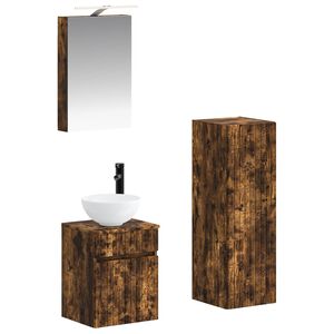 vidaXL Bathroom Furniture Set 4 pcs Smoked Oak