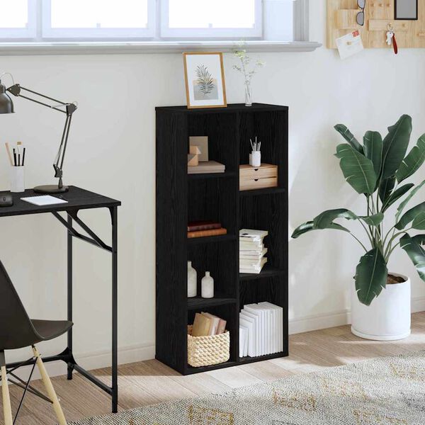vidaXL Bookcase Black Oak 50 x 25 x 102 cm