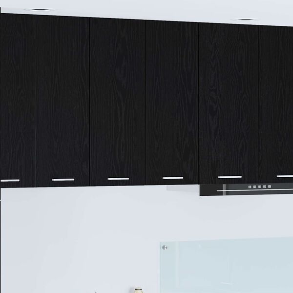 vidaXL Hanging Cabinet 2 pcs Black Oak and White 30 x 31 x 80 cm