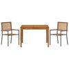vidaXL Garden Dining Set 3 pcs Grey Poly rattan