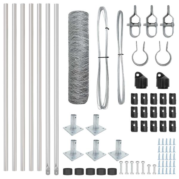 vidaXL Fence Post Silver 10 x 0.4 m (50 mm mesh) Steel