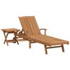 vidaXL Sun lounger Folding with Cushion 2 pcs Brown Solid Teak Wood