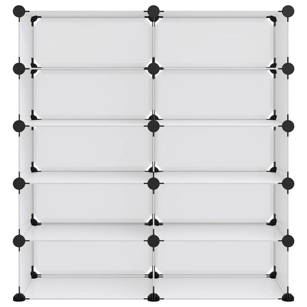 vidaXL Shoe Rack Transparent 84x32x88.5 cm PP