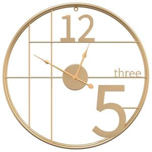 vidaXL Wall Clock Gold &Oslash;50 cm Iron