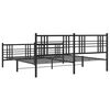 vidaXL Metal Bed Frame without Mattress with Footboard Black 200x200cm