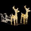 vidaXL Reindeer And Sleigh Christmas Decoration | Warm white