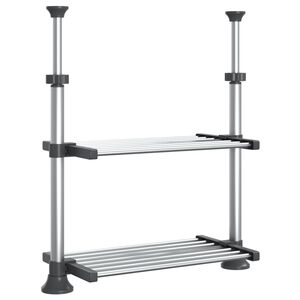 vidaXL Kitchen Shelf 50x25x(50-70) cm Aluminium
