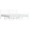 vidaXL Metal Bed Frame without Mattress with Footboard White 200x200cm