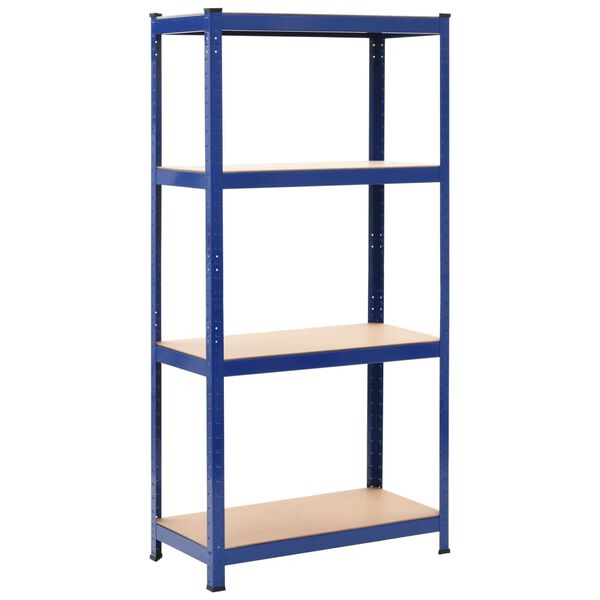 vidaXL Storage Shelf Blue 80x40x160 cm Steel and MDF