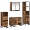 vidaXL Bathroom Furniture Set with Door 4 pcs Old wood Engineered wood