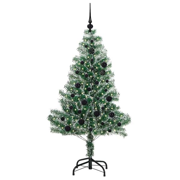 vidaXL Artificial Christmas Tree Snow Flocked with LED Light 150 cm