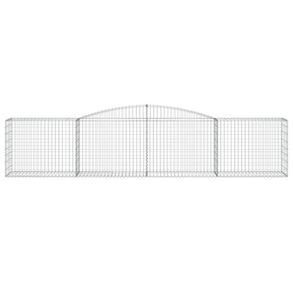 vidaXL Arched Gabion Baskets 8 pcs 400x50x80/100 cm Galvanised Iron