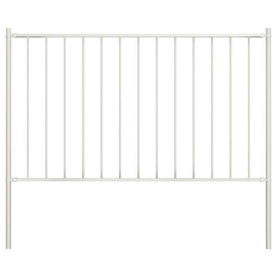 vidaXL Fence Panel with Posts Powder-coated Steel 1.7x1 m White