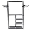 vidaXL Clothes Rack Steel and Non-woven Fabric 87x44x158 cm Black