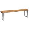 vidaXL Bench 160 cm Solid Acacia Wood and Stainless Steel
