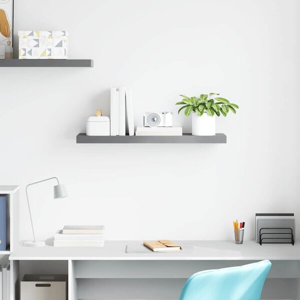 vidaXL Floating Wall Shelf Grey 80x23.5x3.8 cm MDF