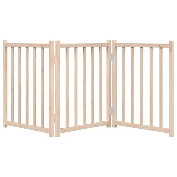 vidaXL Dog Gate Foldable 3 Panels 150 cm Solid Wood Fir